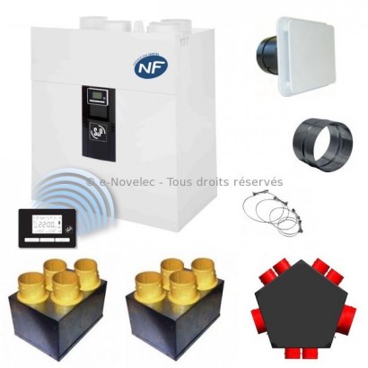 VMC double flux AKOR BP filaire + Kit accessoires