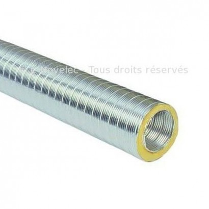 Gaine semi-rigide Aluminium - GA - T max + 250°C - Ø 80 à 500 mm - 3 mètres  - conduits VMC - Unelvent
