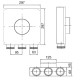 Té de raccordement 90° 3 piquages DN90 pour bouche ronde DN125 [- CDE -Conduits et accessoires VMC en PEHD - Brink]