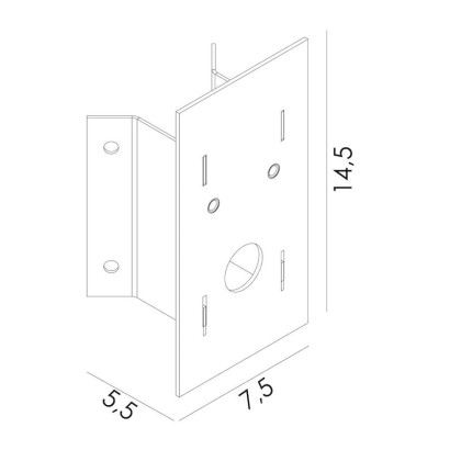 Pièce d’angle pour appliques Lofoten sur bras - Noire ou Patine Rouille [- Eclairage extérieur - Norlys]