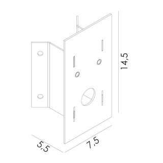 Pièce d’angle pour appliques Lofoten sur bras - Noire ou Patine Rouille [- Eclairage extérieur - Norlys]