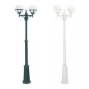 Lampadaire BOLOGNA double-tête globes opales sur fût télescopique réglable [ - Eclairage extérieur - Norlys]