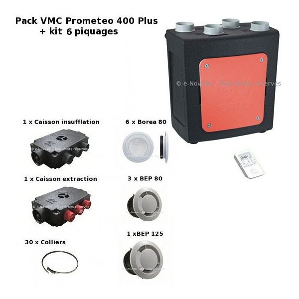 VMC double flux AKOR BP filaire + Kit accessoires